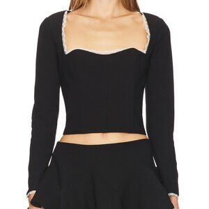 Loba - Azalea Bustier Top  - Kawaii Lolita Square Neckline with lace - Black
